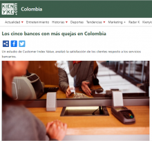 Los cinco bancos con más quejas en Colombia