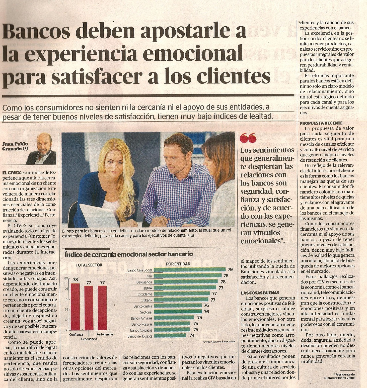 Bancos deben apostarle a la experiencia emocional para satisfacer a los clientes