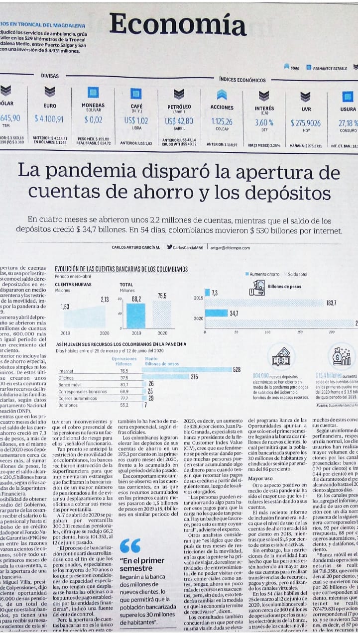 La pandemia disparó la apertura de cuentas de ahorro y los depósitos