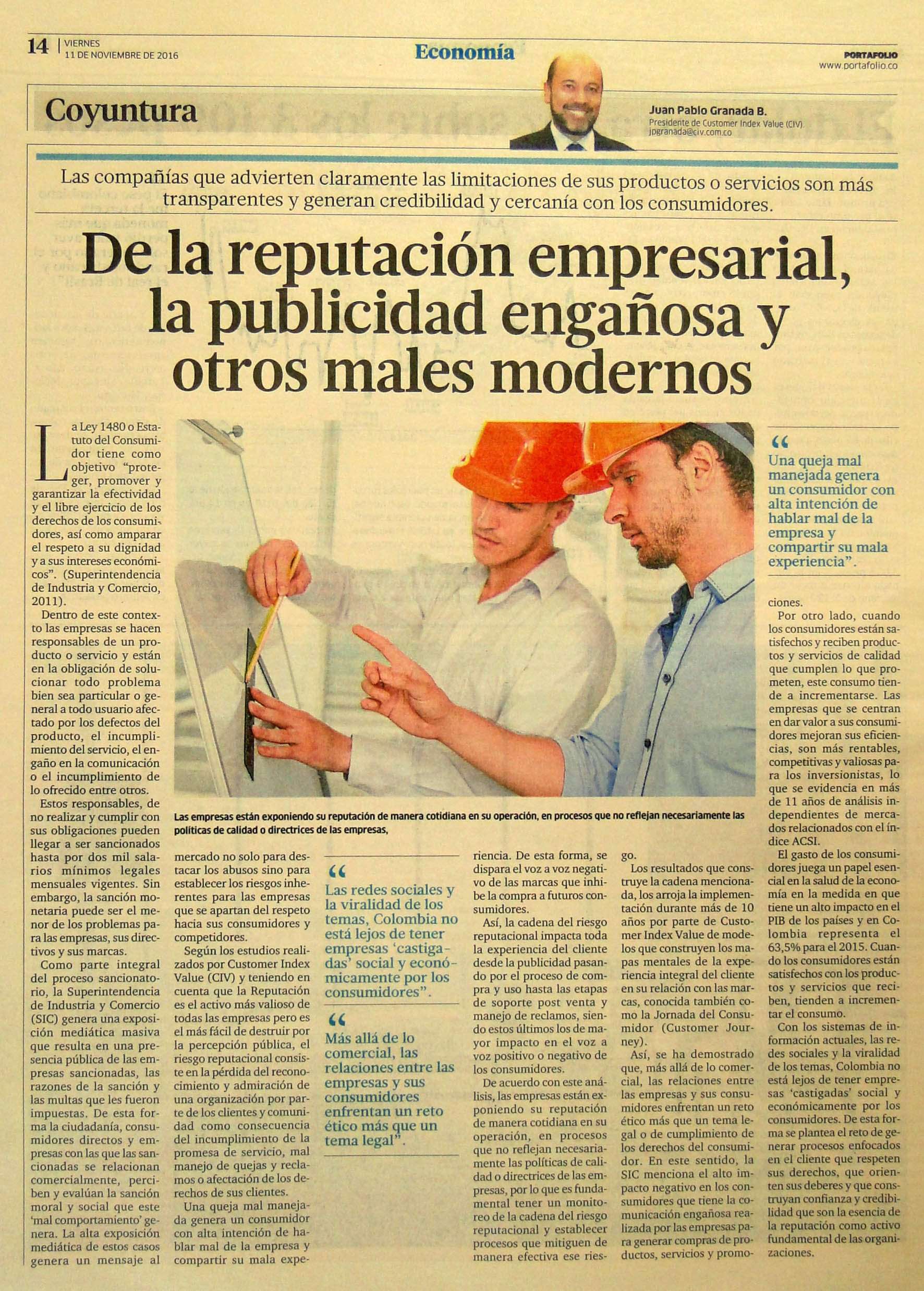 De la reputación empresarial, la publicidad engañosa y otros males modernos