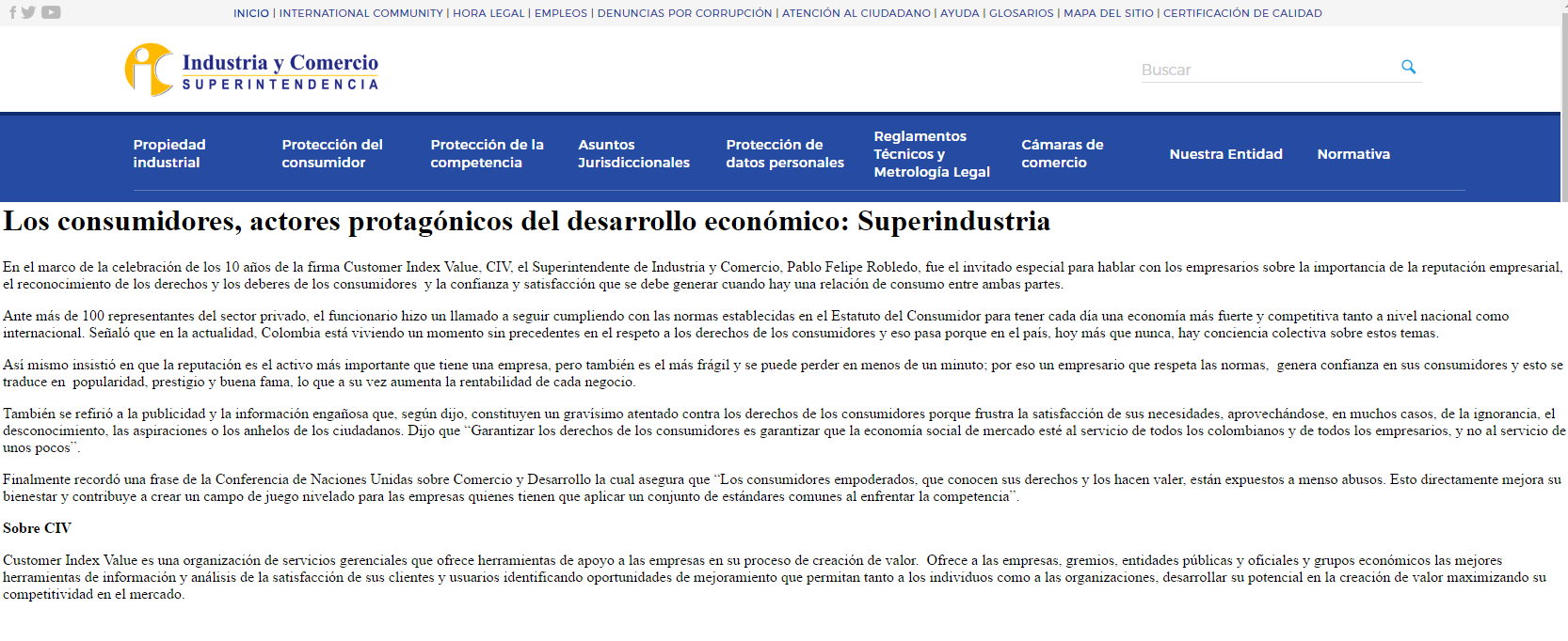 Los consumidores, actores protagónicos del desarrollo económico: Superindustria 