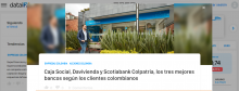 Caja Social, Davivienda y Scotiabank Colpatria, los tres mejores bancos según los clientes colombianos